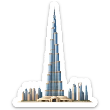 Burj Khalifa, fully light beige, minimalism sticker