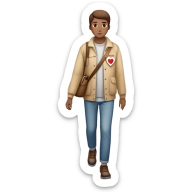 The image shows a person across a foggy bridge, a personal journey, emotional tones. In their hands, they carry symbolic tools labeled “Compassion” and “Forgiveness,” suggesting healing after emotional pain-- hearts sticker