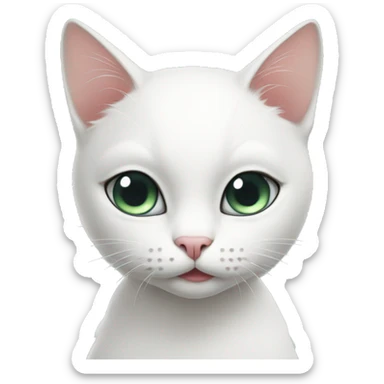 white cat with coquette sticker