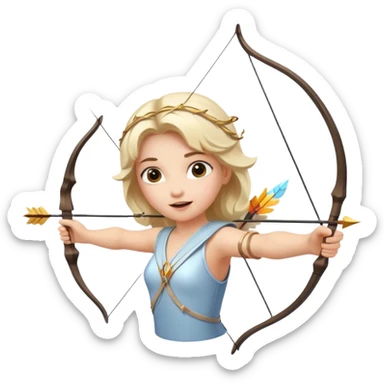 Romance - feeling of excitement associated with love - angel with arrow sticker