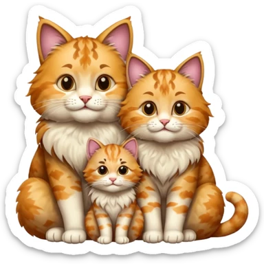 same but with 2 large cats and 2 kittens sticker