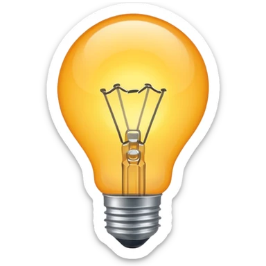 a glowing lightbulb where you can't see the inside of the lightbulb sticker