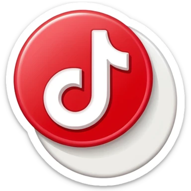 Crea la verificación de tik tok de color rojo  con un bien sticker
