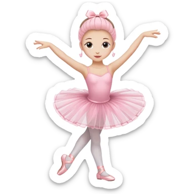 A coffee cup with arms and legs wearing a pink ballet tutu in a graceful dance pose sticker