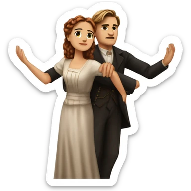 jack dawson and rose from titanic with t pose sticker