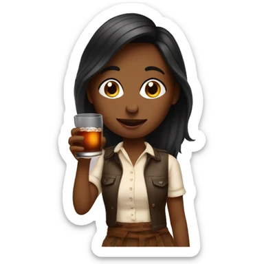 Girl drinking bourbon  sticker