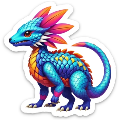  exotic tropical cyber-Protogen-Fakémon-Pokémon-Vernid-creature sticker
