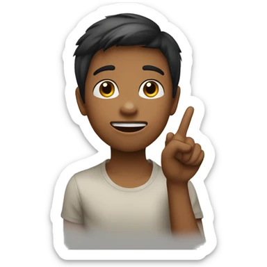 Create an emoji of a boy with one finger placed over his lips in a 'shh' gesture, indicating a desire to keep a secret sticker