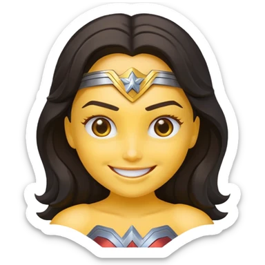create a yellow emoji of wonder woman. syle android emoji sticker