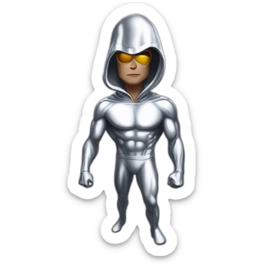 Silver surfer wearing a supreme hoodie sticker