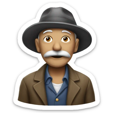 vieux qui fume sticker