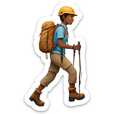 
una mezcla de sol + montaña + caminante estilo petroglifo sticker