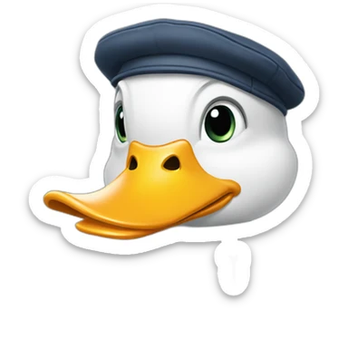 a-duck-with-cap sticker