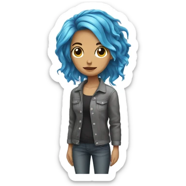 full body of girl dying her hair sticker