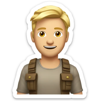 Un gars au cheveux rasé blond qui joue au jeux vidéo a valorant sticker