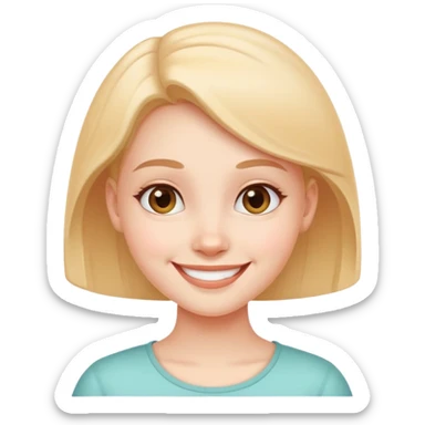 cute girl character with oval flat head sticker