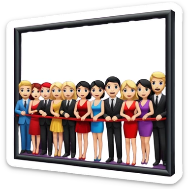 long queue behind the velvet rope, outside a nightclub sticker