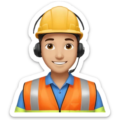 create a realistic emoji shwoing logistic worker whos in charge of the operation sticker