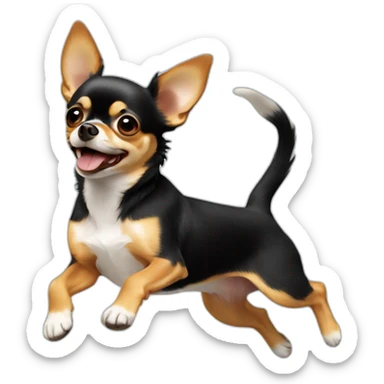 realistic chihuahua jumping sticker