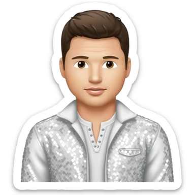Nick Lachey from 98 Degrees with white sequin outfit sticker