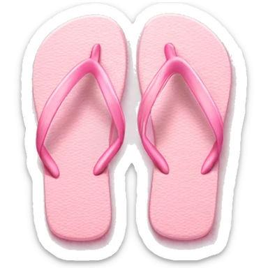 Realistic light pink pair of summer flip flops isolated. sticker