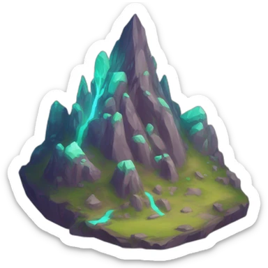 alien mountain creature scifi roguelike rpg style inspired by slay the spire digital art sticker