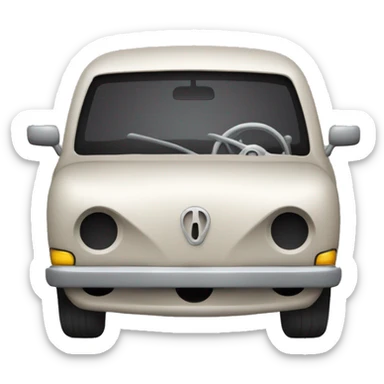 Un squelette automobile  Des ossements assemblés avec une précision morbide forment le cadre de cette voiture macabre. sticker