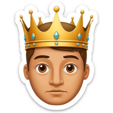 Catoon men king face with fly sticker