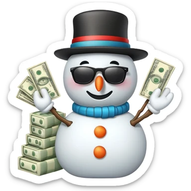 Snowman as a street hustler sticker