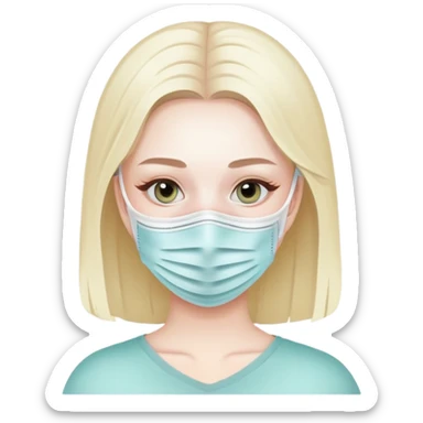 girl wit face mask sticker