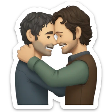 Hannibal Lecter and Will Graham hug sticker