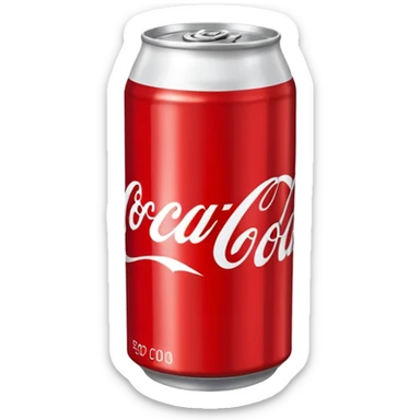 Draw a classic Coaa-Cola can with red label & white script logo. sticker