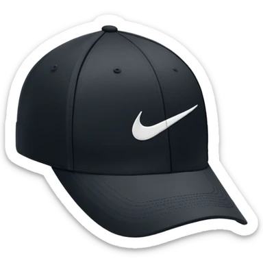 Black Nike baseball cap with Nike swoosh logo on the front. Just the cap alone without a person. sticker