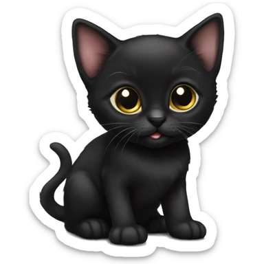 Black Bombay kitten sticker