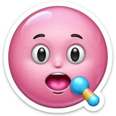 Emoji blowing bubblegum sticker