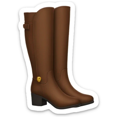 Brown pair of knee high boots sticker