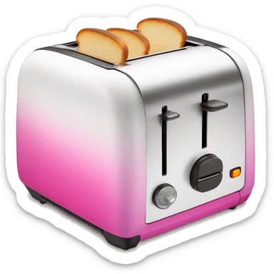 Pink ombre toaster with glitter and bread  sticker