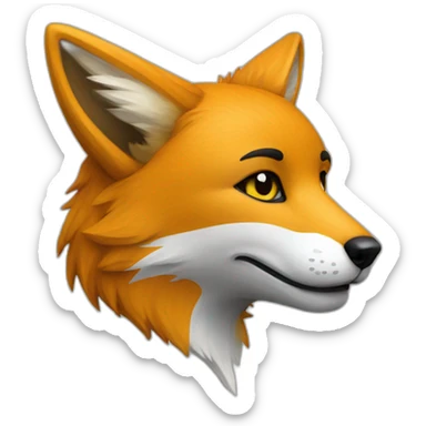 a fox with the flag of Ukraine on its cheek sticker