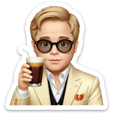 elton john drinking root beer listening to lana del rey sticker