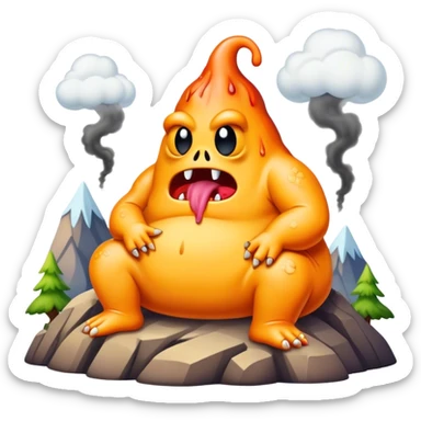 slime gore monster chilling inside traphouse with quagmire on top of mountain smoking lean sticker