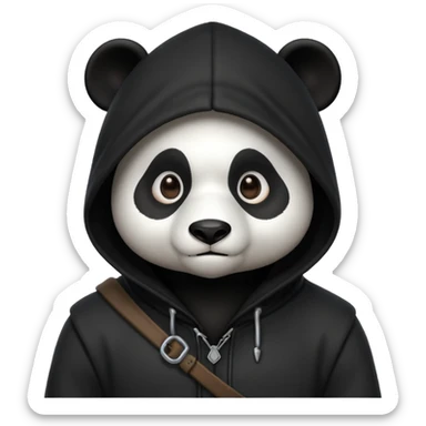 thief panda portrait, head and shoulders only, dark hood, secretive expression, stealthy burglar style, 3D cartoon, mobile game icon style, clean background, no text, no watermark
 sticker