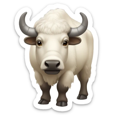 White bison with brown arrow on forehead without horns sticker