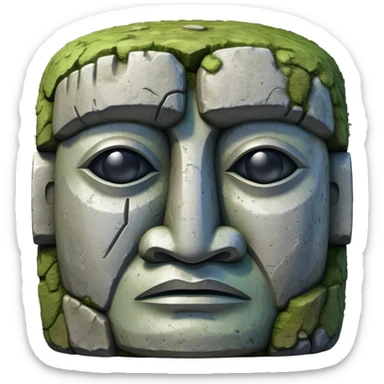 silver stone head eastern island statue sticker