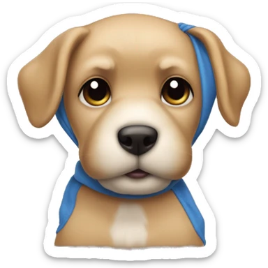 Perrito French con suéter azul y corte teddy bear  sticker