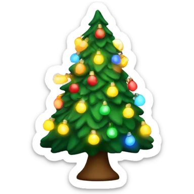 Christmas tree with lights sticker