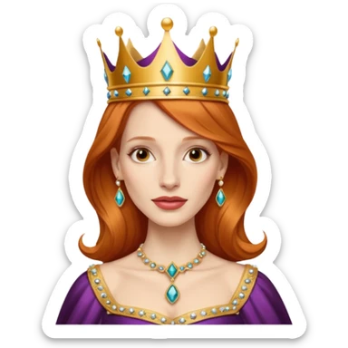 Jessica Chastain, as a queen sticker