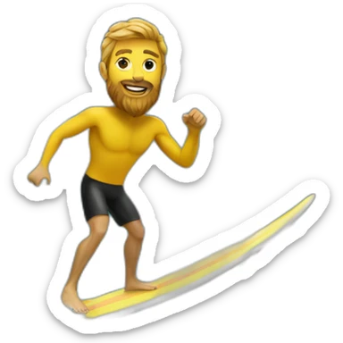 surfer with a beard from ukraine on a wave sticker