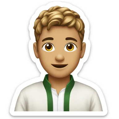 A boy wearing Eid utensils with a fashionable look sticker