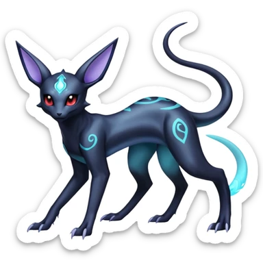 Shiny Ethereal Celestial Futuristic Salandit-Umbreon-Espeon-Hybrid (Full body) sticker