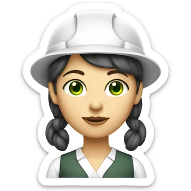 Woman architect, with white skin, green eyes sticker